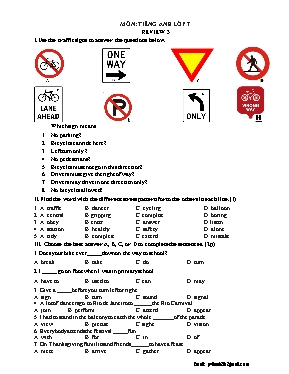 Đề và đáp án kiểm tra một tiết lần 3 Tiếng anh lớp 7